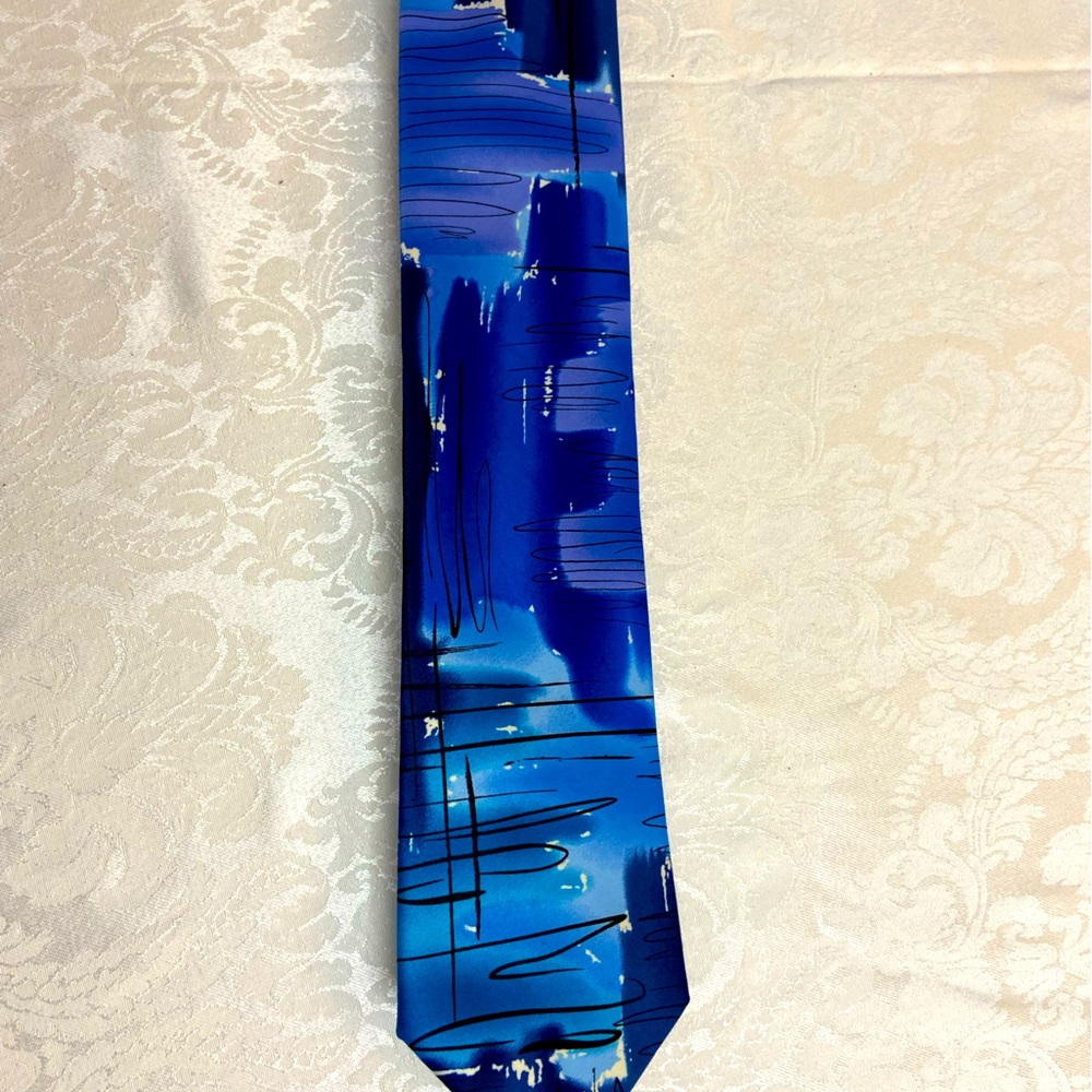 Vintage Jerry Garcia Greatful Dead men's tie Abstract Blues